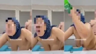 Tante Jilbab Biru Asyik Ngewe Sambil Mabok